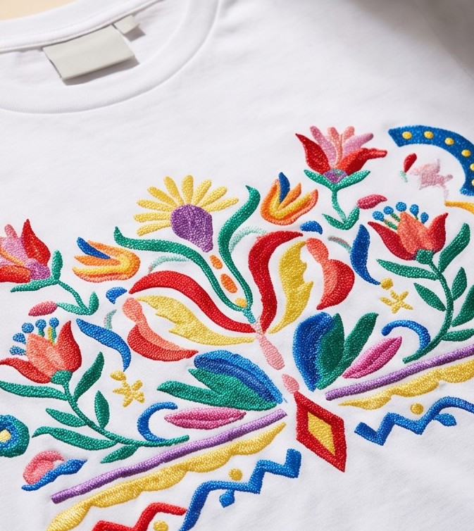 Embroidery and print