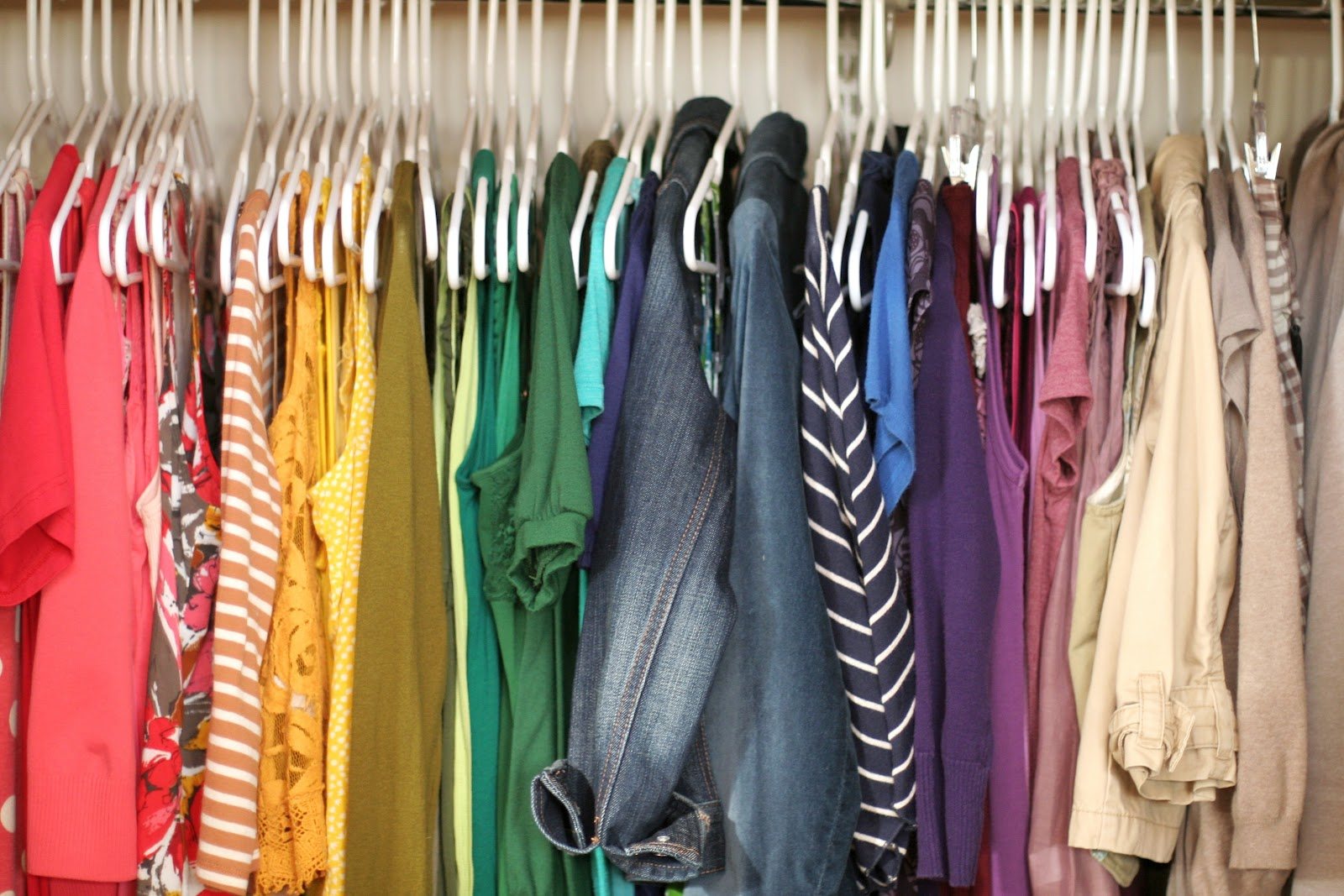 Garment collection on display